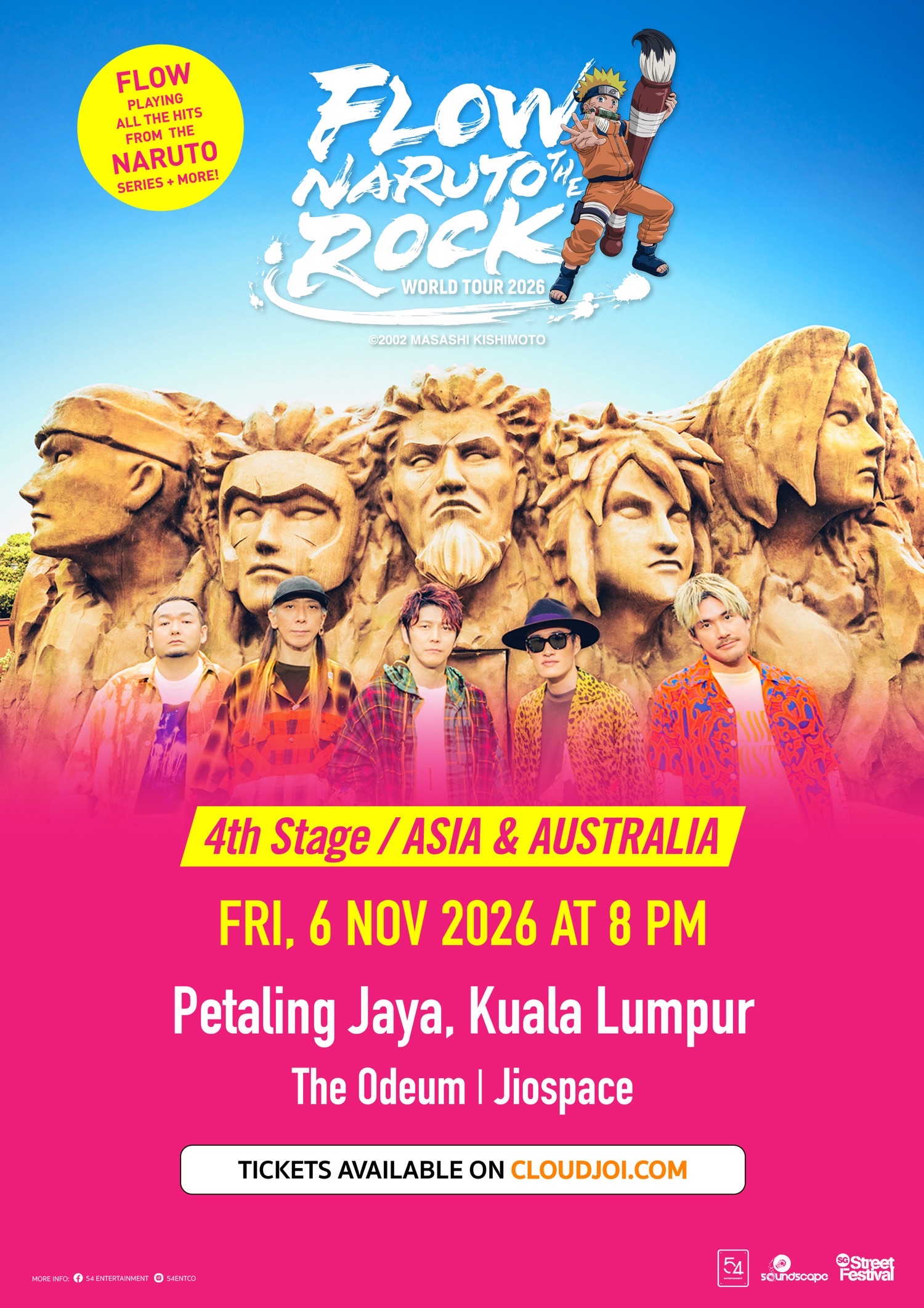 FLOW - NARUTO THE ROCK WORLD TOUR 2026 Live in Kuala Lumpur concert poster