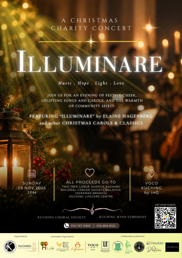 Kuching Choral Society & Kuching Wind Symphony - A Christmas Charity Concert - ILLUMINARE concert poster