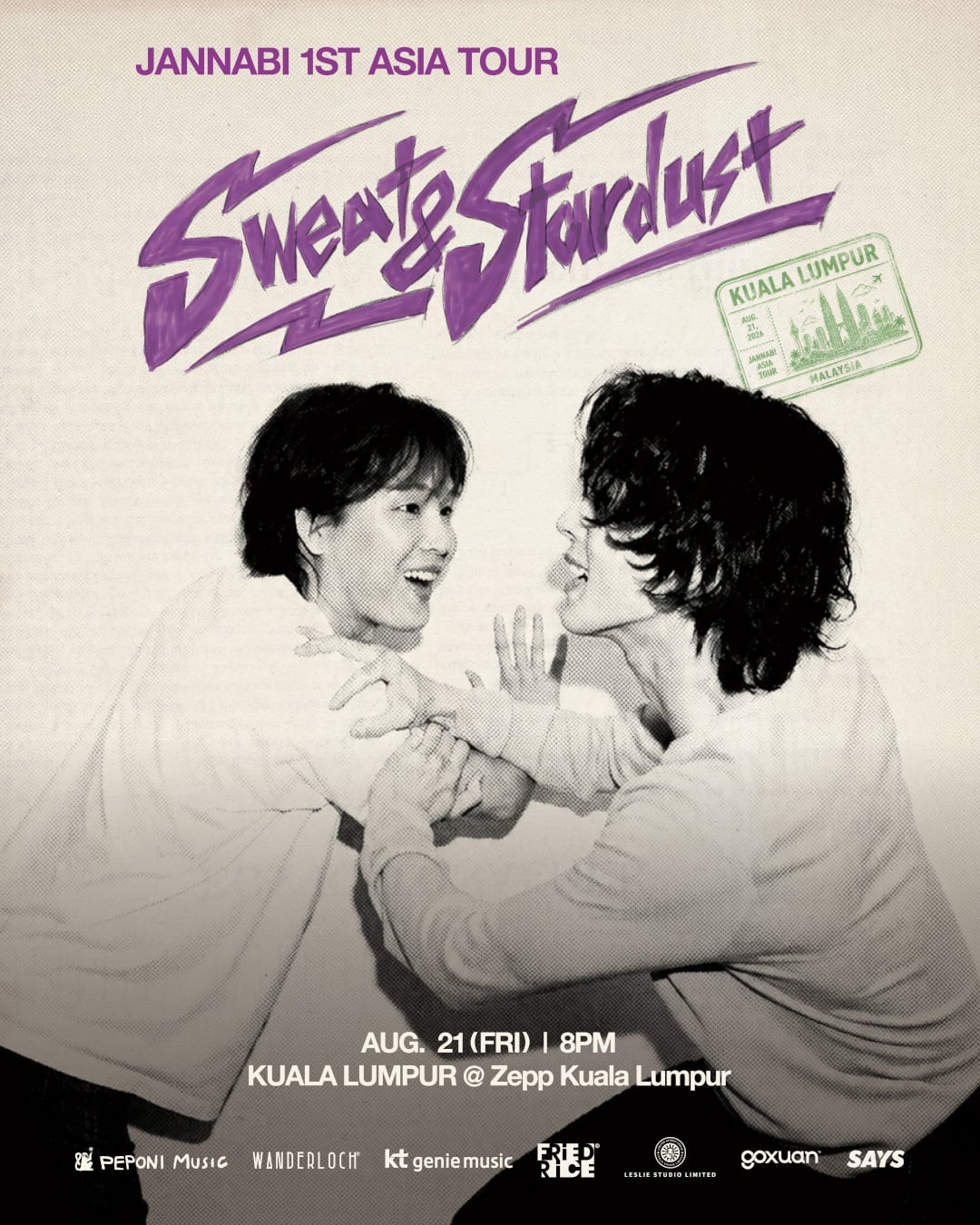 JANNABI - 1st Asia Tour "Sweat & Stardust" concert poster