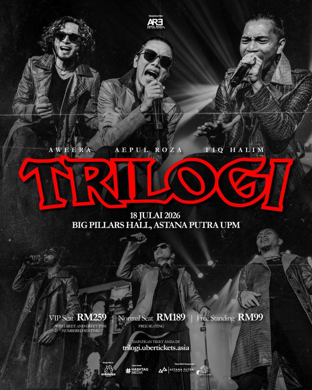 Konsert TRILOGI - Konsert TRILOGI (Aweera, Aepul Roza & Fiq Halim) concert poster