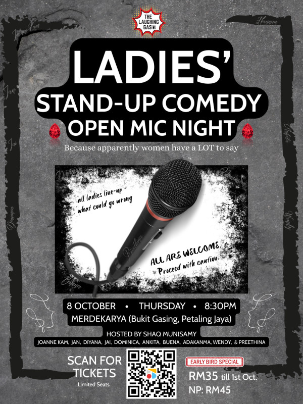 Ladies' Stand-Up Comedy Open Mic - LADIES' STAND-UP COMEDY OPEN MIC NIGHT - 8TH OCTOBER