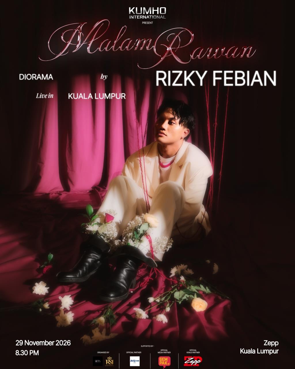 Rizky Febian - Malam Rawan, Diorama by Rizky Febian: Live in Kuala Lumpur concert poster