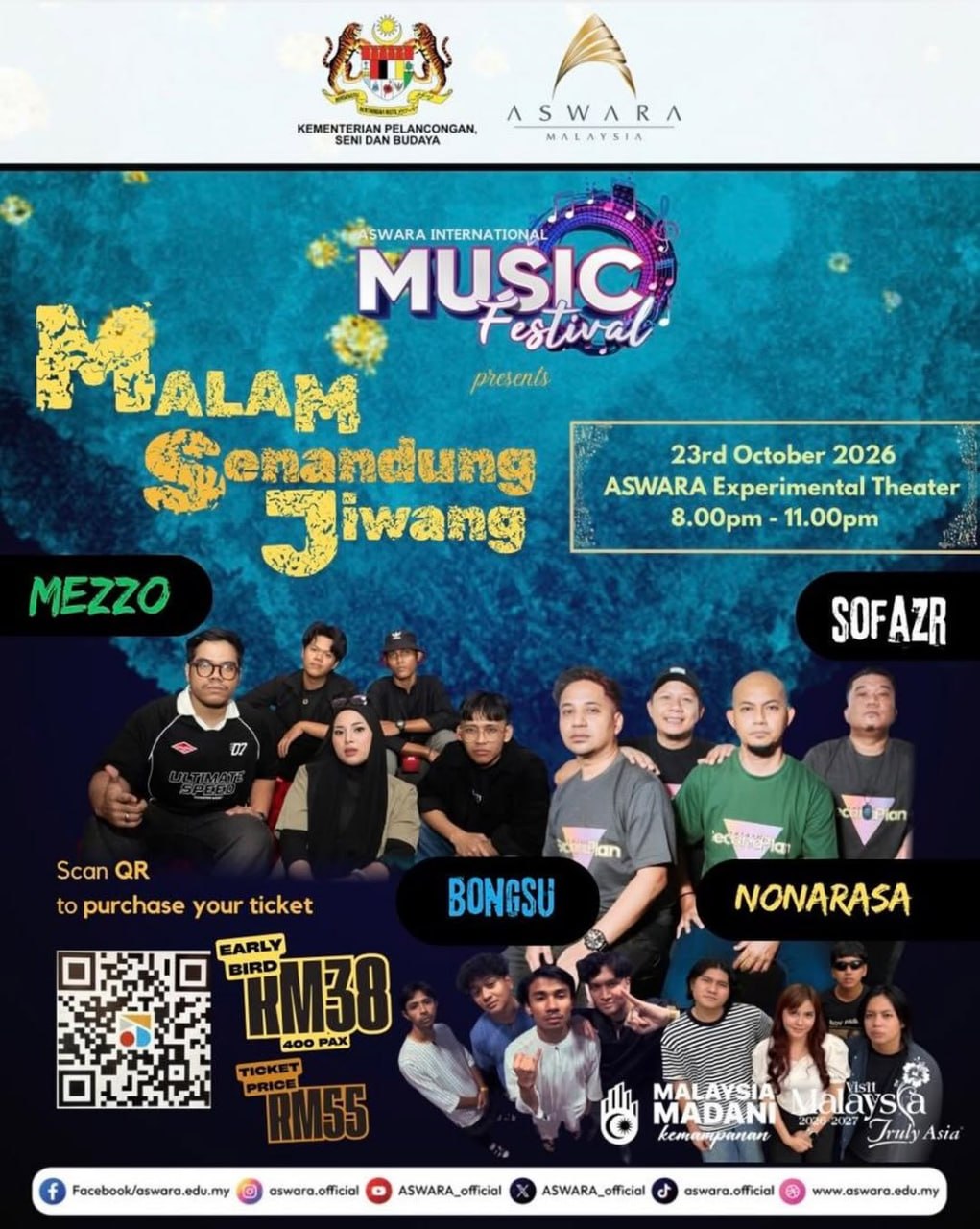 Malam Senandung Jiwang 2026 - MALAM SENANDUNG JIWANG 2026 (Bersempena Festival Muzik Antarabangsa Aswara 2026) concert poster