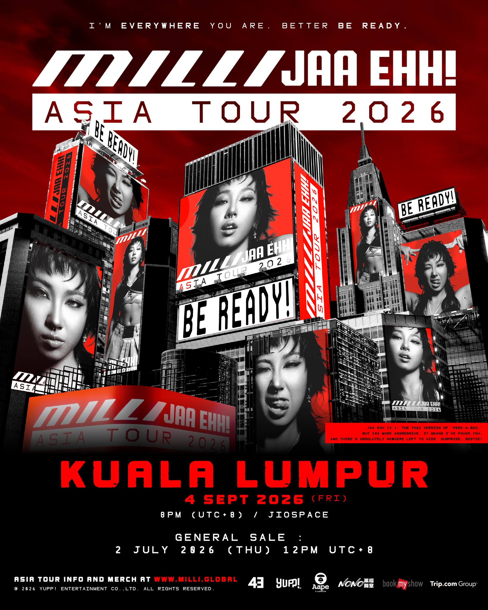Milli - Milli Jaa Ehh! Asia Tour — Kuala Lumpur concert poster