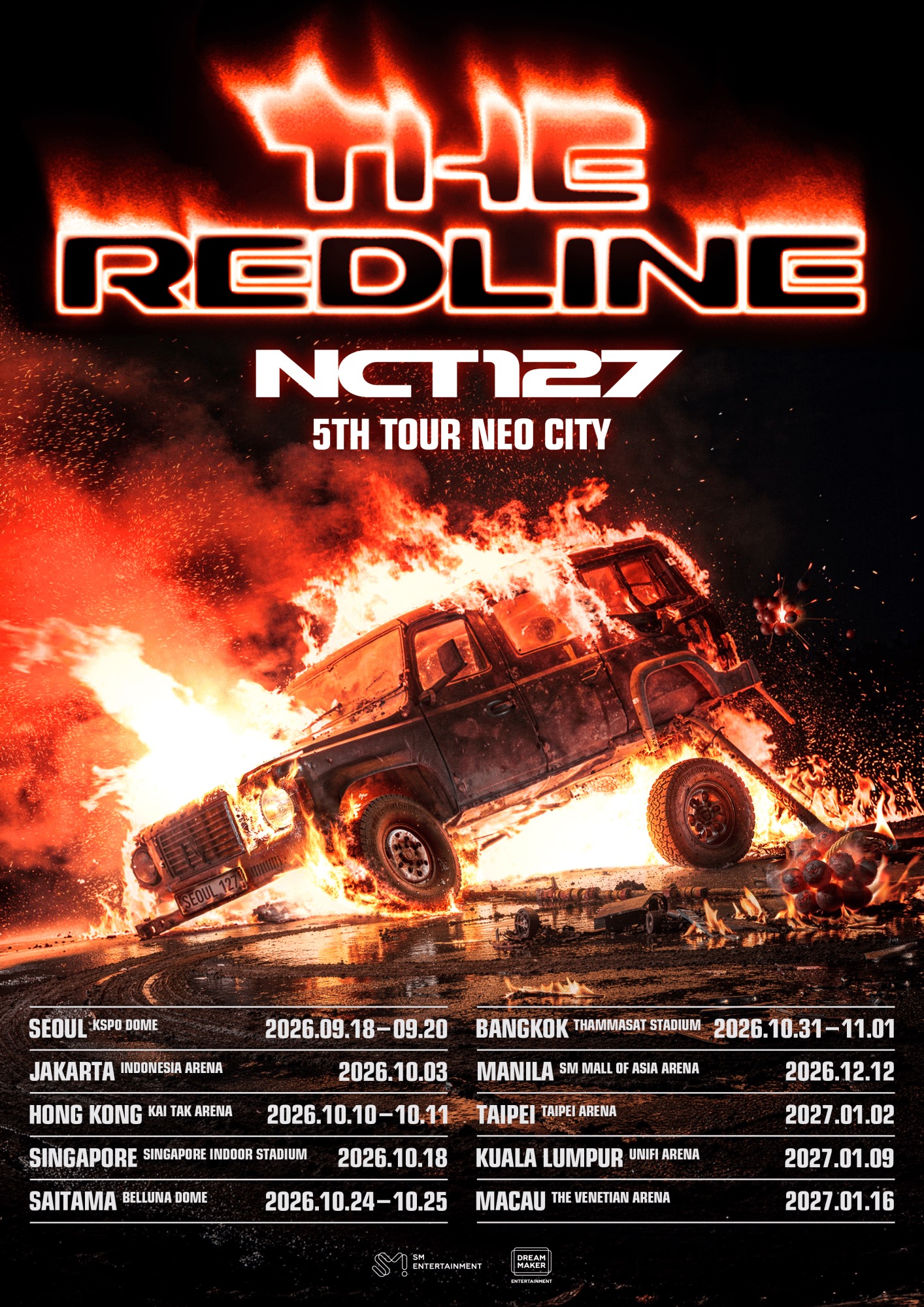 NCT 127 - NEO CITY – THE REDLINE (5th Tour) concert poster