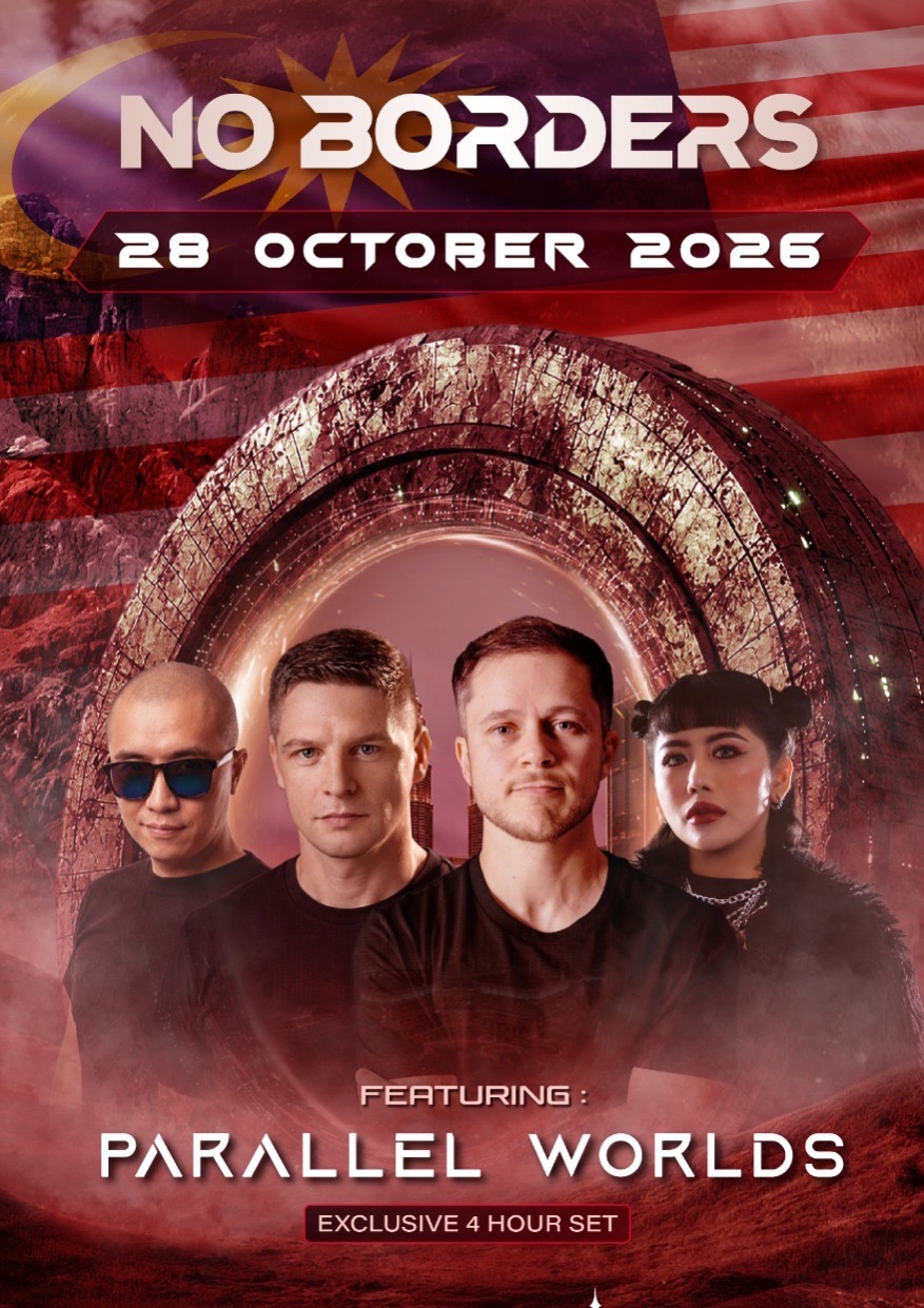 Parallel Worlds (Paul Denton vs Will Rees), Wicca Boson (TW), Aprilia Sky (ID) - No Borders Feat Parallel Worlds concert poster
