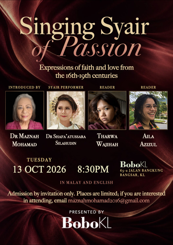 Singing Syair of Passion - Singing Syair of Passion: An evening of melody, sound and words concert poster