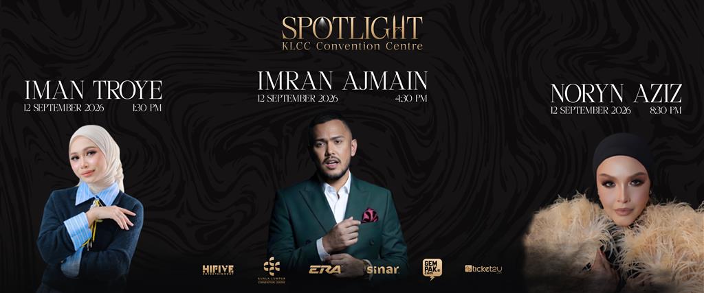 Iman Troye, Imran Ajmain & Noryn Aziz - SPOTLIGHT KLCC Convention Centre concert poster