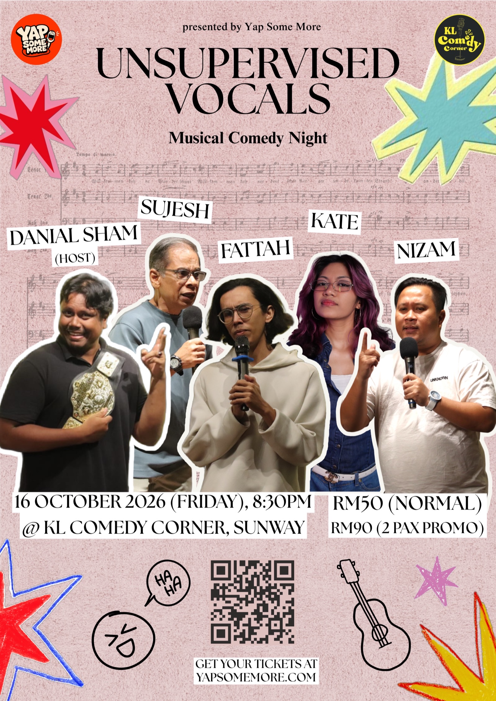 Yap SomeMore - Yap Somemore presents: UNSUPERVISED LOCALS: a MUSICAL COMEDY NIGHT 16 October 2026, 8:30pm Lesgooo~ concert poster