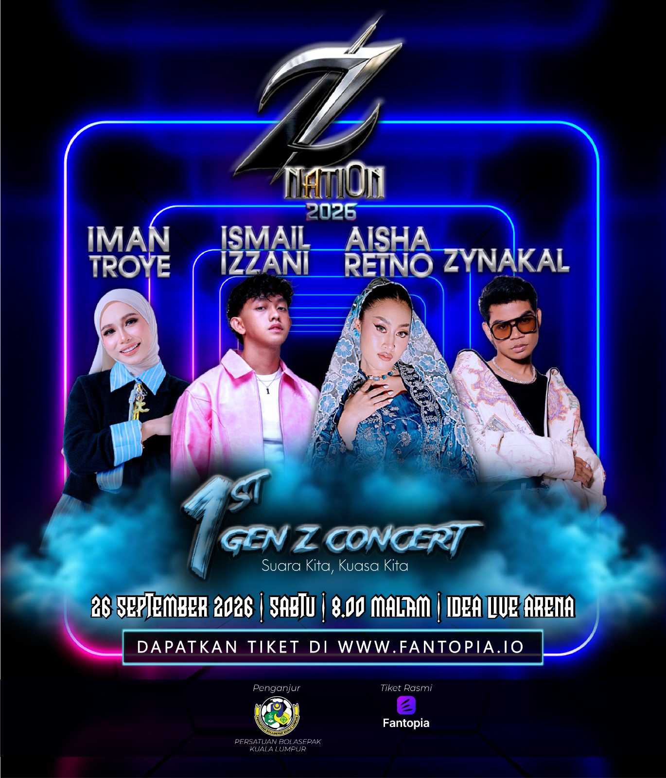 Aisha Retno, Ismail Izzani, Iman Troye & Zynakal - Z Nati0n 2026 : The Gen Z Concert concert poster